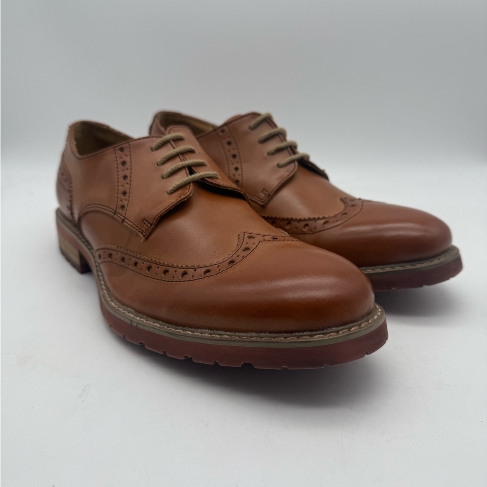BRAND NEW Steve Madden P-Rader Wingtip Dress Shoes Cognac Size 9